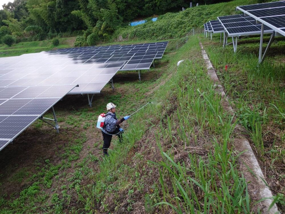 発電所 除草剤散布